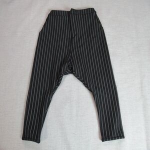 Lambo Pants Womens Large Black Striped Capri Fleece Lined Heavyweight Trousers